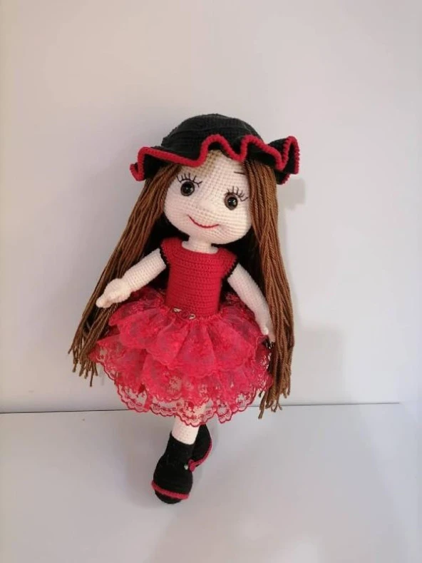 Şapkalı Kız Bebek Amigurumi Organik Oyuncak ürün görseli 1