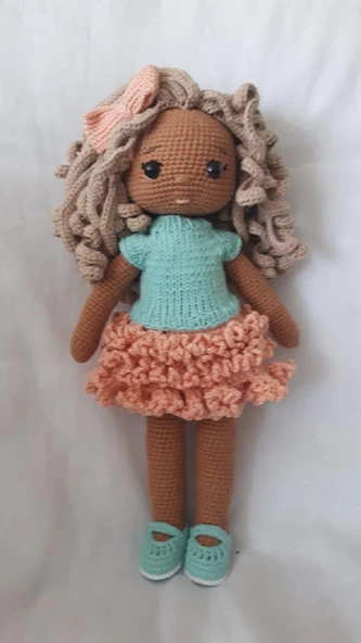 Esmer Şeker Bebek Amigurumi Organik Oyuncak ürün görseli 1