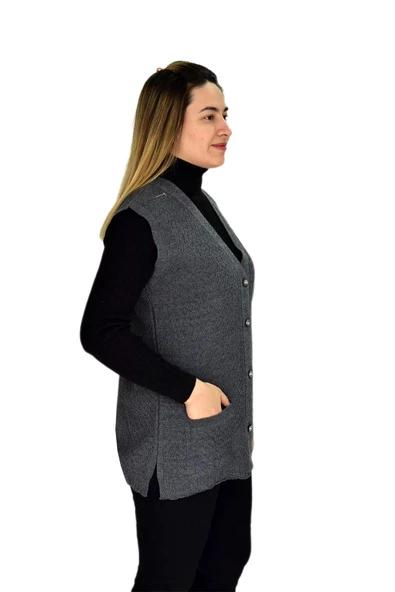 Kadın Cepli Triko Yelek BGL-ST03345 - Resim 9