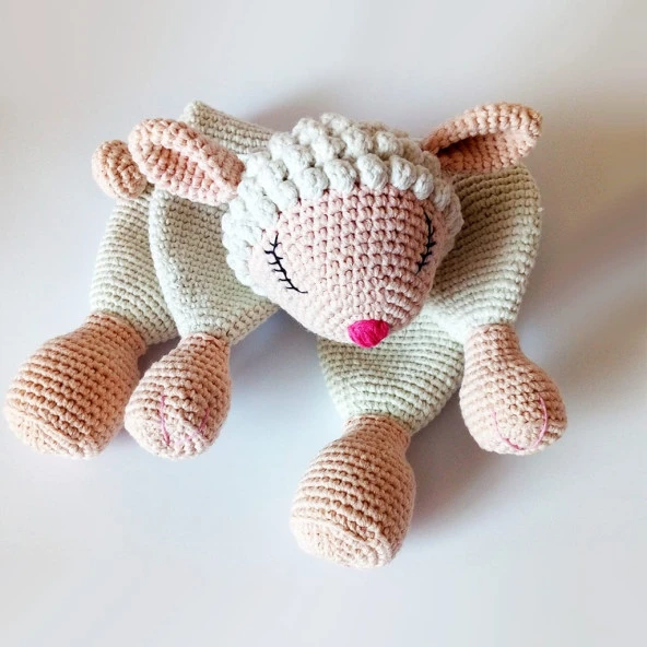 Müzik Kutulu Uyku Arkadaşı Kuzu Amigurumi Organik Oyuncak ürün görseli 1