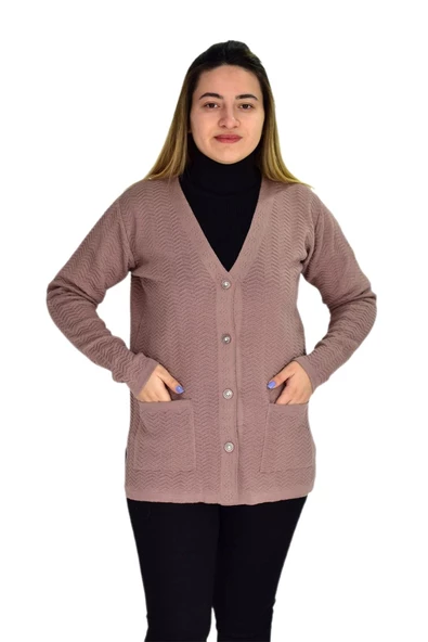 Kadın Cepli Triko Hırka BGL-ST03349 - Resim 2