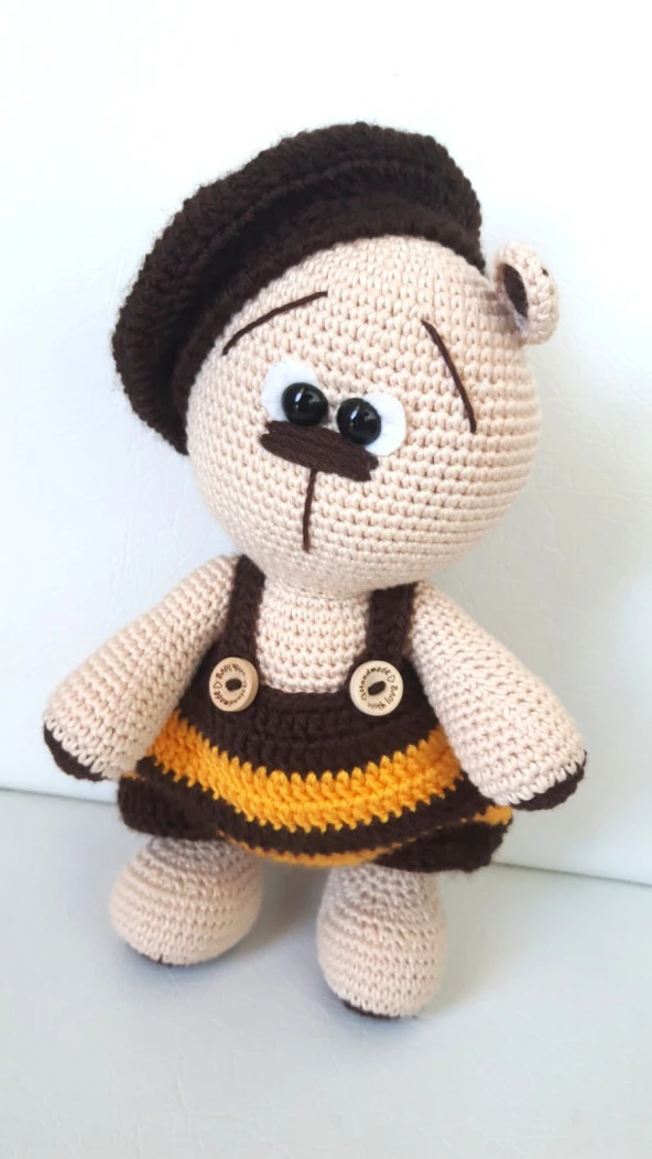 Şaşkın Tonton Ayıcık Amigurumi Organik Oyuncak ürün görseli 1