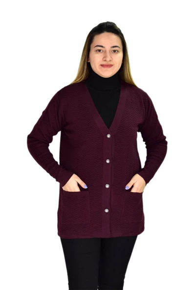 Kadın Cepli Triko Hırka BGL-ST03349 - Resim 3