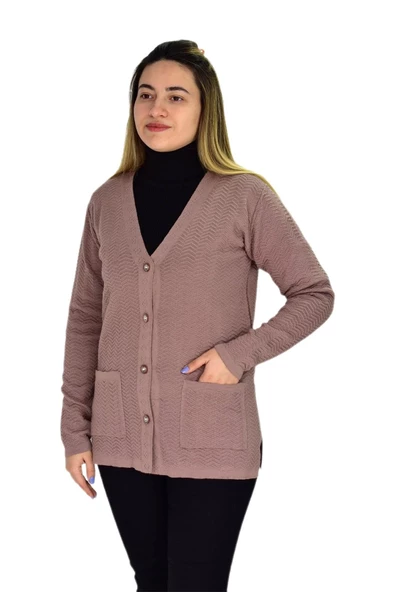 Kadın Cepli Triko Hırka BGL-ST03349 - Resim 4
