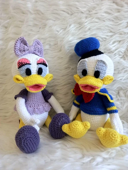 Bay ve Bayan Ördek Takımı Amigurumi Organik Oyuncak ürün görseli 1