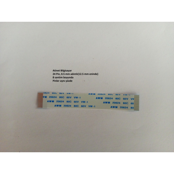 Awm 20624 80c 60v Vw-1 Flex Kablo 24 Pin, 0.5 mm Adım, 8 santim. 24-0.5-8A ürün görseli 1