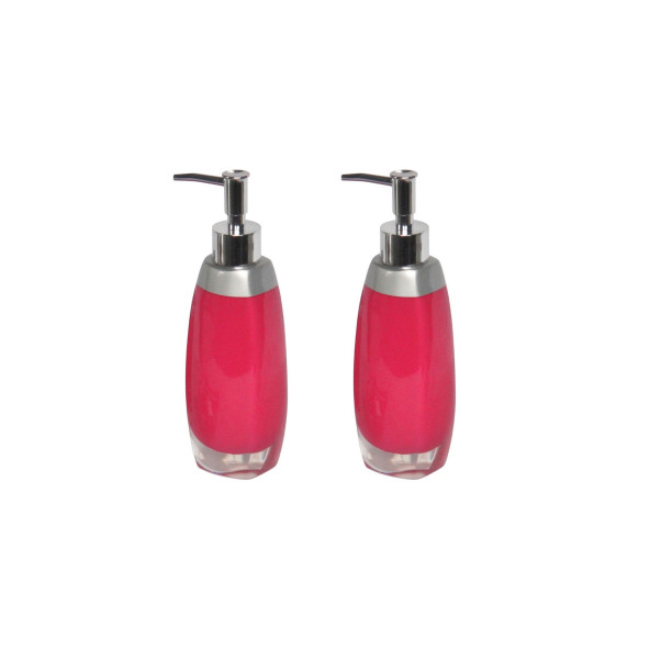 BANYO SETİ SIVI SABUNLUK 2 ADET GRİ PEMBE MODEL POLİRESİN 6x5x22cm ürün görseli 1