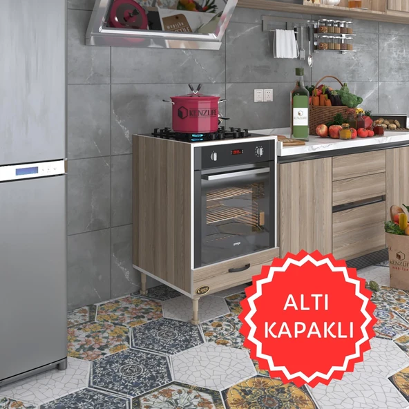 Kenzlife ankastre modülü kabini erbiyum crd fırın ocak dolabı özel boy ayarlı ayaklı kapaklı ürün görseli 1