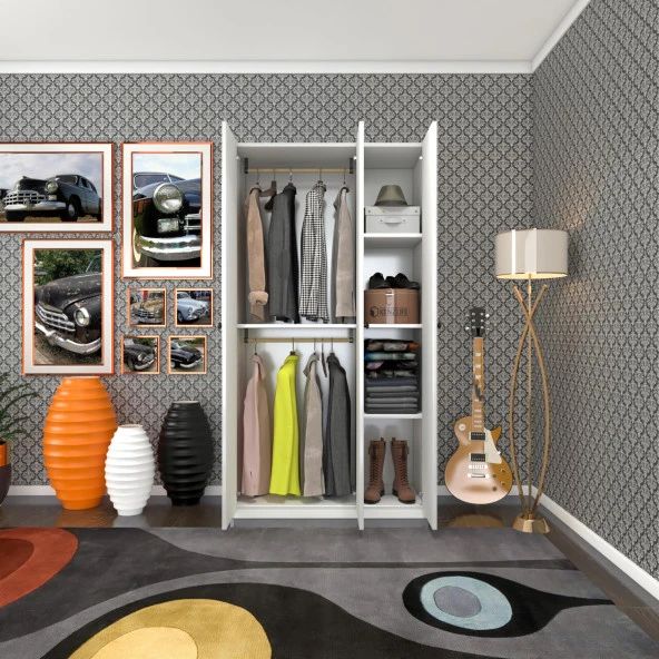 Kenzlife gardırop 3 kapılı kapaklı guzmanya byz 173*90*42 gardolap dolap ofis ürün görseli 1