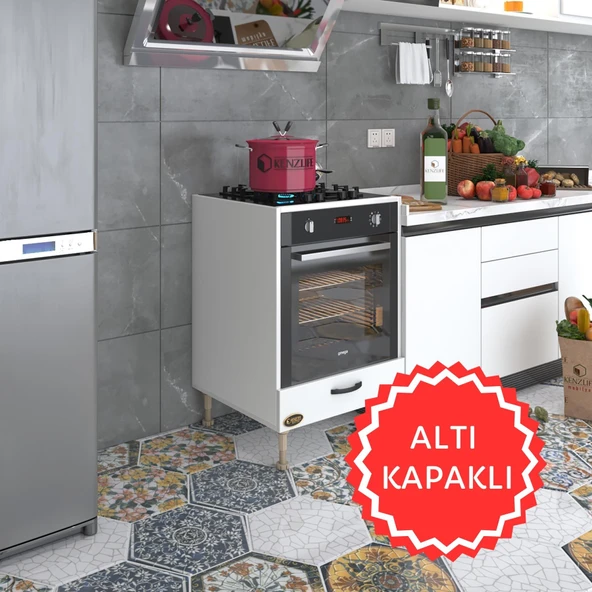 Kenzlife ankastre modülü kabini erbiyum byz fırın ocak dolabı özel boy ayarlı ayaklı kapaklı ürün görseli 1