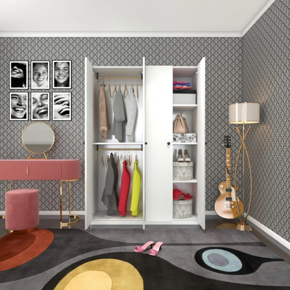 Kenzlife gardırop 4 kapılı kapaklı devetabanı byz 173*120*42 gardolap dolap ofis ürün görseli 1