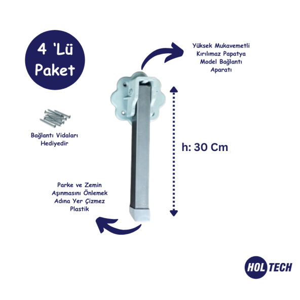 Katlanır Yer Sofrası Metal Ayağı, Sofra Ve Sini Altı Ayakları 4 Adet 30 Cm ürün görseli 1