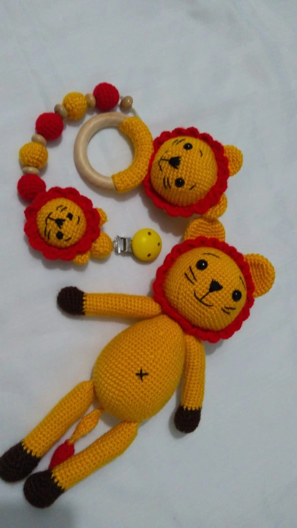 Doğuştan Fanatik Aslan Yenidoğan Takımı Amigurumi Organik Oyuncak ürün görseli 1