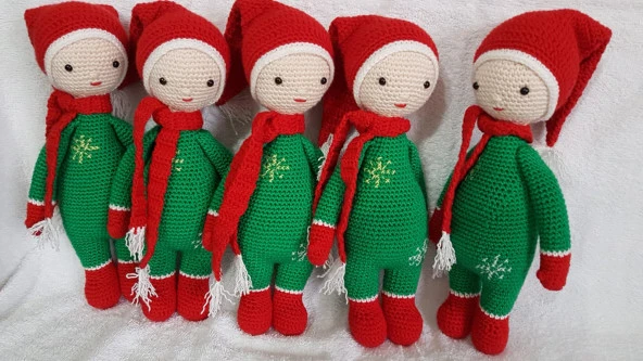 Yılbaşı Bebeği Layla Amigurumi Örme Organik Oyuncak ürün görseli 1