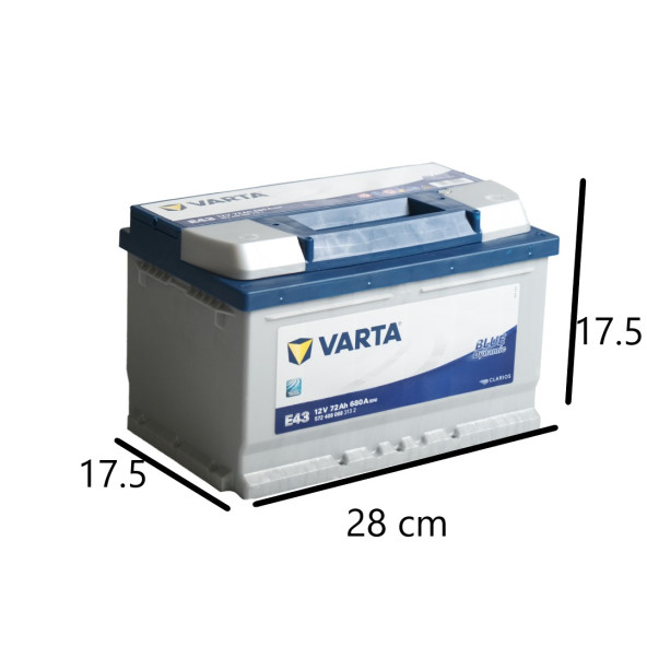 Varta Blue Dynamic E43 Alçak 12 V 72 Ah 680 CCA Akü ürün görseli 1