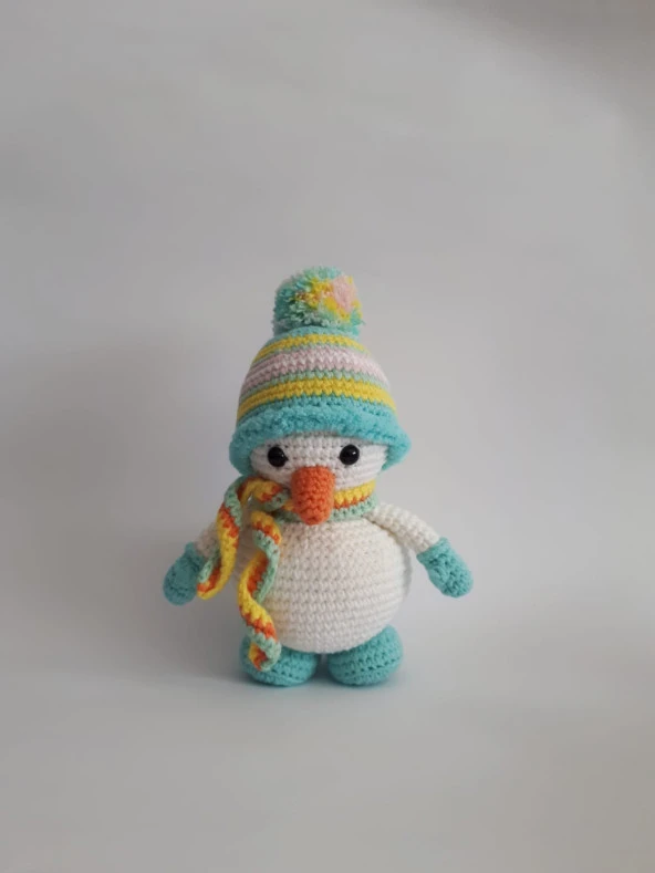 Sevimli Kardan Adam Amigurumi Organik Oyuncak ürün görseli 1