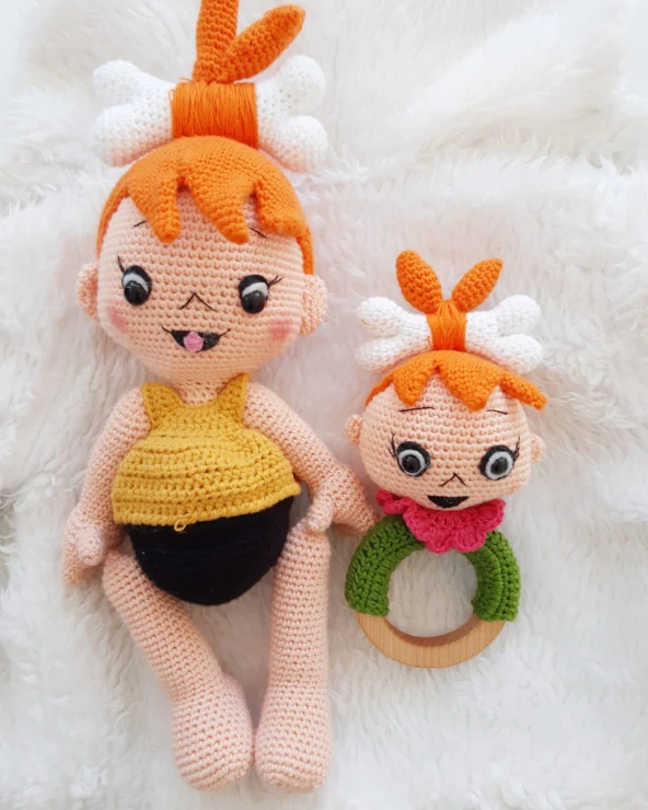 Çakıl ve Çıngırağı Amigurumi Organik Oyuncak ürün görseli 1