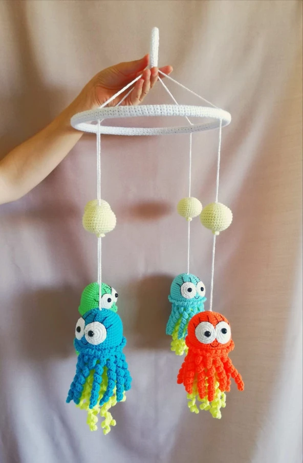 Ahtapot Dönence Amigurumi Organik Oyuncak ürün görseli 1