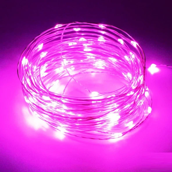 7 METRE PEMBE PİLLİ LED IŞIK CANLI PEMBE IŞIK IP65 SU GEÇİRMEZ SEVGİLİLER GÜNÜNE ÖZEL PEMBE LED IŞIK ürün görseli 1