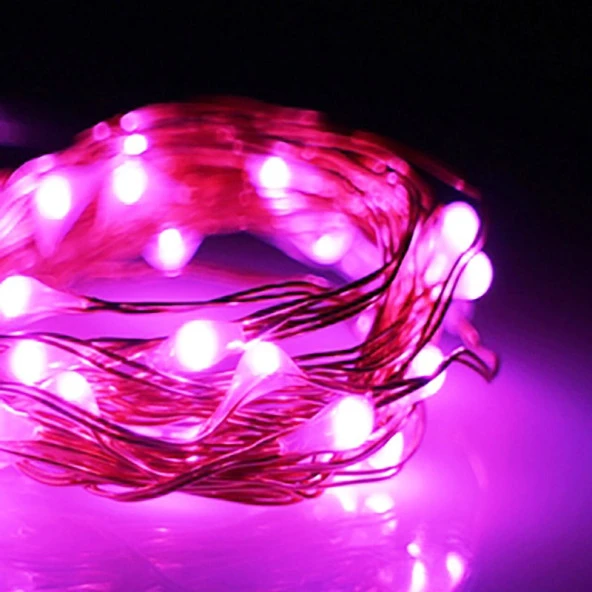 8 METRE PEMBE PİLLİ LED IŞIK CANLI PEMBE IŞIK IP65 SU GEÇİRMEZ SEVGİLİLER GÜNÜNE ÖZEL PEMBE LED IŞIK ürün görseli 1