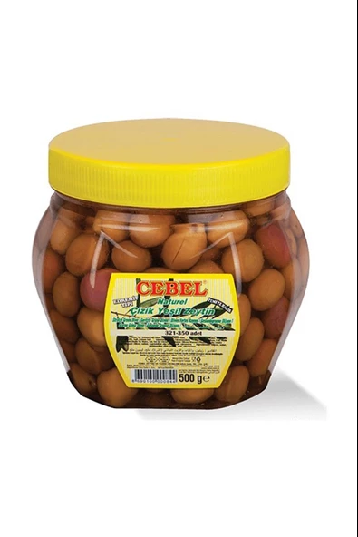 Cebel Çizik Yeşil Zeytin Erdemit 321-350 500 Gr Pet ürün görseli 1