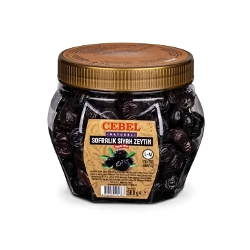 Cebel Siyah Zeytin Çok İri Taneli 231-260 Pet 500 Gr ürün görseli 1