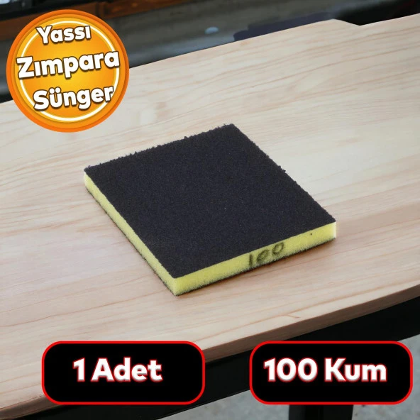 Yassı Sünger Zımpara 9.5 x 12.5 cm Takoz Blok Flex Taşlama Ahşap El Zımparası 100 kum 1 Adet ürün görseli 1