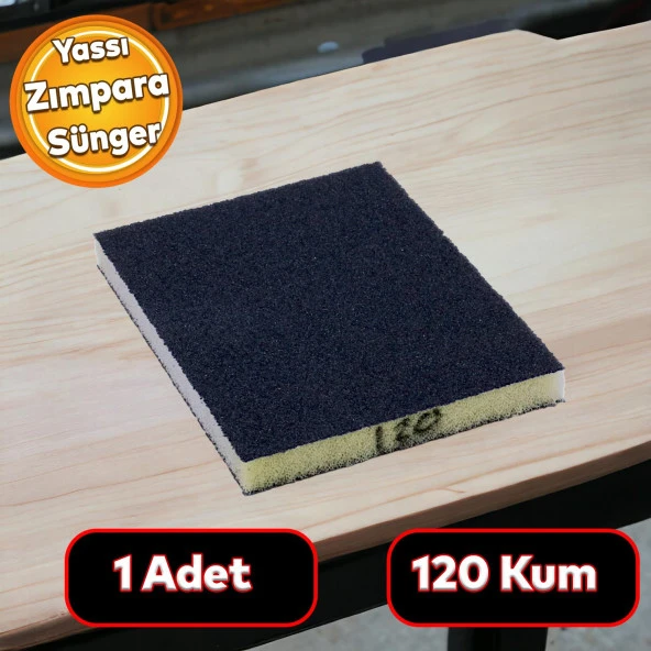 Yassı Sünger Zımpara 9.5 x 12.5 cm Takoz Blok Flex Taşlama Ahşap El Zımparası 120 kum 1 Adet ürün görseli 1