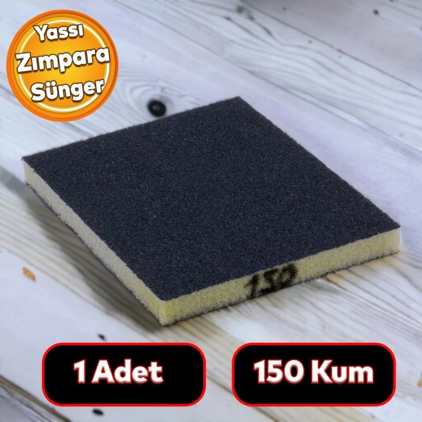 Yassı Sünger Zımpara 9.5 x 12.5 cm Takoz Blok Flex Taşlama Ahşap El Zımparası 150 kum 1 Adet ürün görseli 1