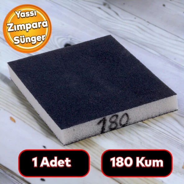 Yassı Sünger Zımpara 9.5 x 12.5 cm Takoz Blok Flex Taşlama Ahşap El Zımparası 180 kum 1 Adet ürün görseli 1