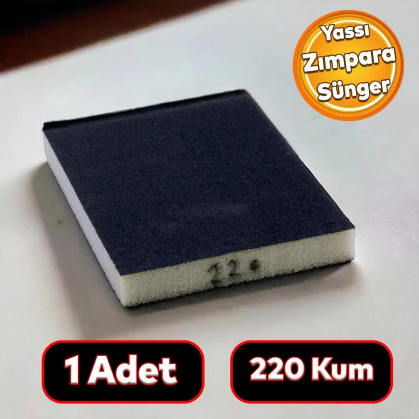 Yassı Sünger Zımpara 9.5 x 12.5 cm Takoz Blok Flex Taşlama Ahşap El Zımparası 220 kum 1 Adet ürün görseli 1