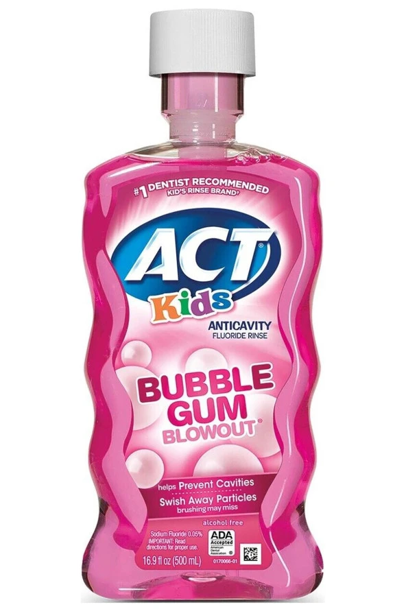 ACT Kids Bubble Gum Çocuklar İçin Ağız Bakım Suyu 500ML ürün görseli 1