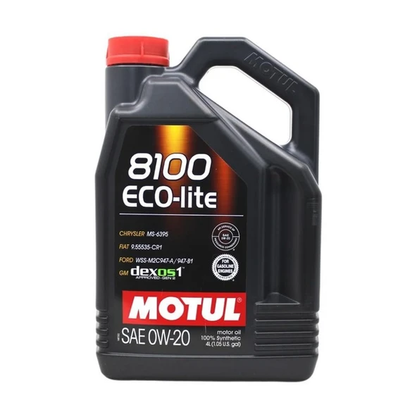 Motul 8100 Eco-Lite 0W-20 4 Lt Tam Sentetik Motor Yağı ürün görseli 1