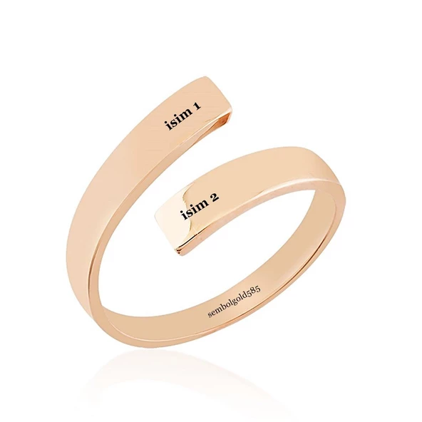 Eklem Altın Yüzük 14K Rose & Beyaz Gold ürün görseli 1