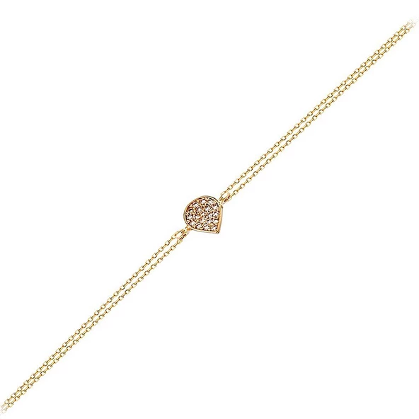 Altın Zincir Damla Bileklik 14K Rose Gold ürün görseli 1