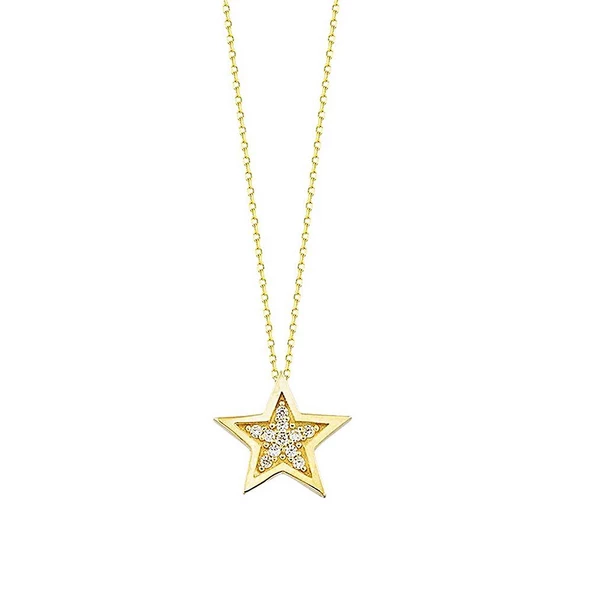 Yıldız Altın Kolye 14K 1,0 cm ürün görseli 1