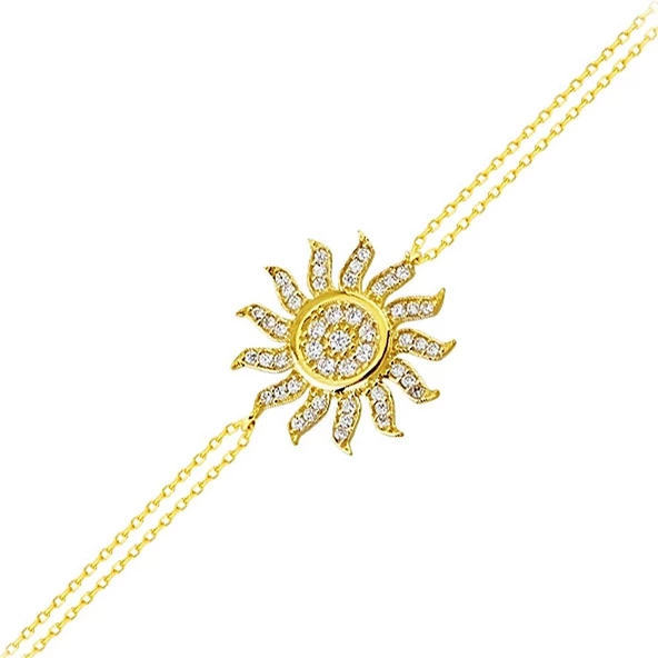 Güneş Altın Zincir Bileklik 14K Gold ürün görseli 1