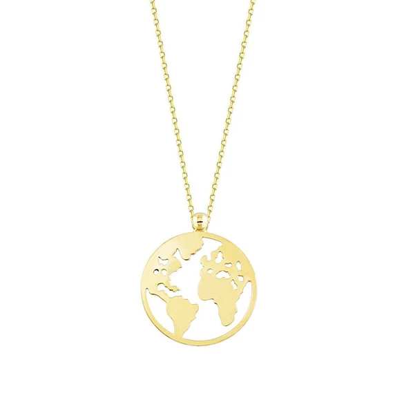 Altın Dünya Kolye 14K Gold ürün görseli 1
