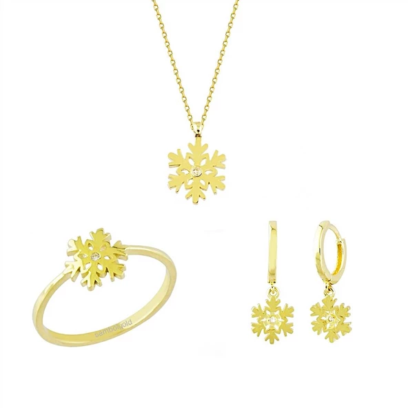 Altın 3'lü Takı Seti Kartanesi 14K Gold ürün görseli 1