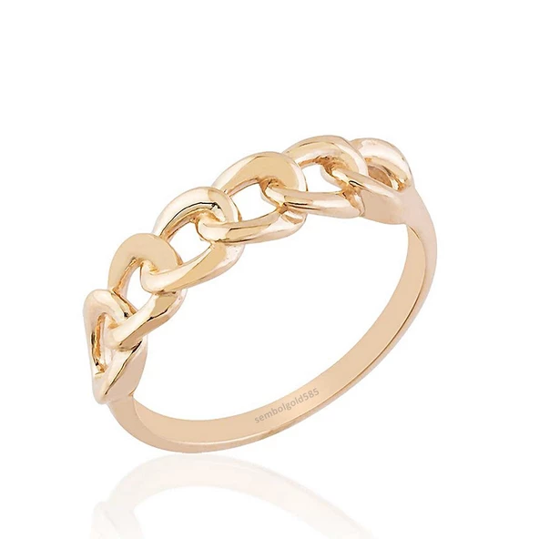 Rose Altın Düğüm Yüzük 14K Gold ürün görseli 1
