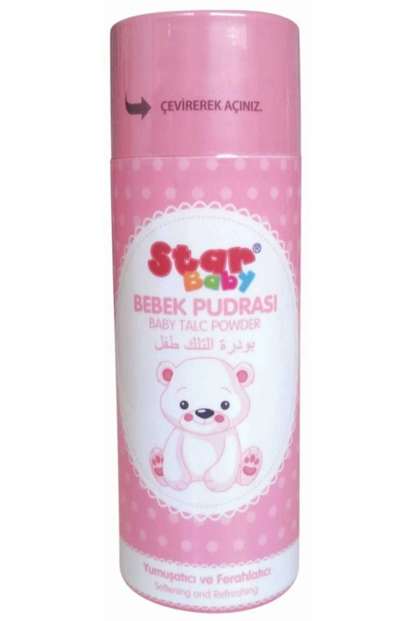 STAR BABY Bebek Pudrası Pembe 100 Gr ürün görseli 1