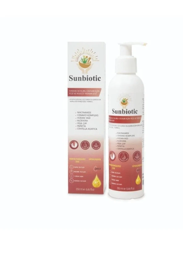 SUNBİOTİC Hıpoalerjenik Hassas Ve Kuru Ciltler Için Yüz Ve Vücut Yıkama Jeli 250 Ml ürün görseli 1