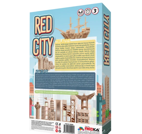 ByKurt Redcity Ahşap Şehir Blokları ürün görseli 1