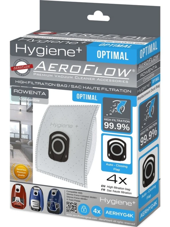 Aeroflow Rowenta Hygiene RO6477OA / 410 Sılence Force Cleaner 4AAAA Toz Torbası ürün görseli 1