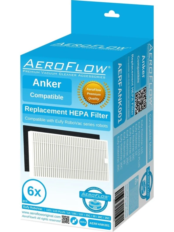 Aeroflow Eufy Robovac 15T Hepa Filtre - 6 Adet ürün görseli 1