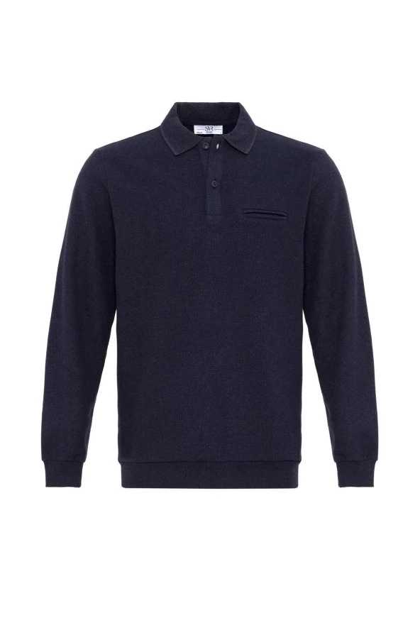 Polo Yaka Regular Kalıp Düz Triko - Resim 4