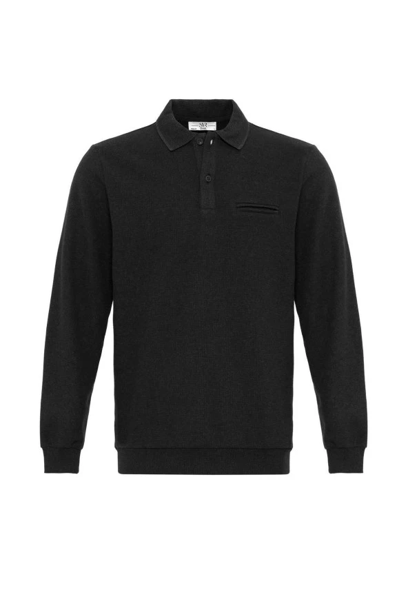 Polo Yaka Regular Kalıp Düz Triko - Resim 8