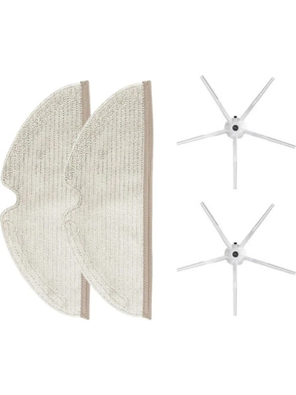 Dijitaldepodan Roborock S6 Pure Aksesuar Seti 2 Adet Tam Yüzeyli Fiber Mop Bezi 2 Adet Yan Fırça ürün görseli 1