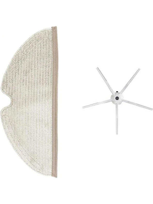 Dijitaldepodan Roborock S5 Max Aksesuar Set 1 Adet Tam Yüzeyli Fiber Mop Bezi 1 Adet Yan Fırça ürün görseli 1
