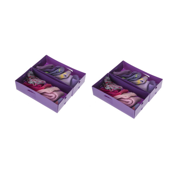 ÇEKMECE İÇİ DÜZENLEYİCİ SET,4 ADET KUTU MOR 30X15X7CM ürün görseli 1
